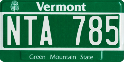 VT license plate NTA785