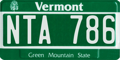 VT license plate NTA786