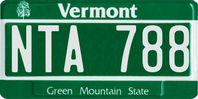 VT license plate NTA788