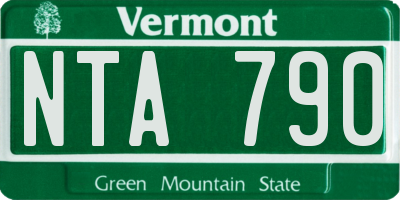 VT license plate NTA790