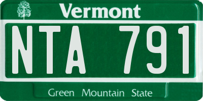 VT license plate NTA791
