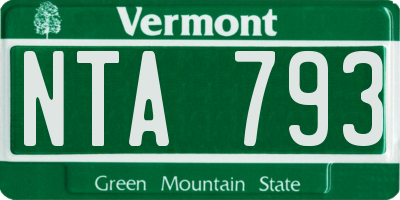 VT license plate NTA793