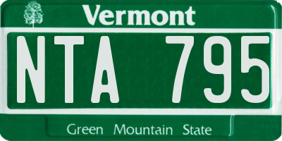 VT license plate NTA795