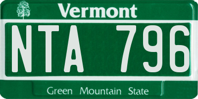 VT license plate NTA796