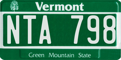 VT license plate NTA798