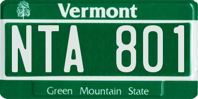 VT license plate NTA801