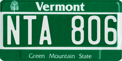 VT license plate NTA806
