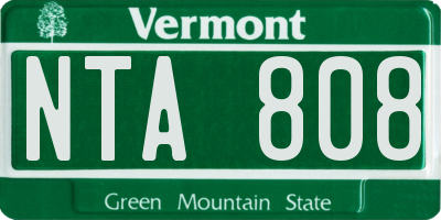 VT license plate NTA808