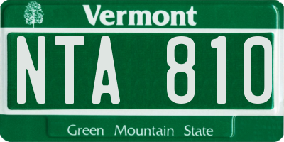 VT license plate NTA810