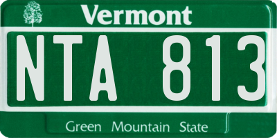 VT license plate NTA813
