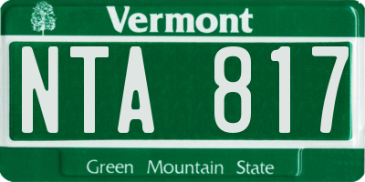 VT license plate NTA817