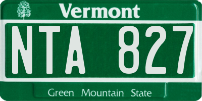 VT license plate NTA827