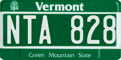 VT license plate NTA828