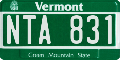 VT license plate NTA831