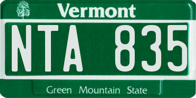 VT license plate NTA835
