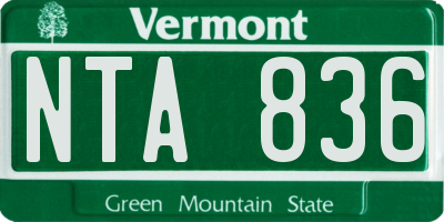 VT license plate NTA836