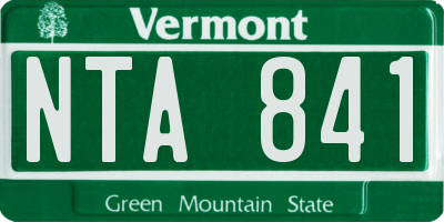 VT license plate NTA841