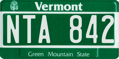 VT license plate NTA842
