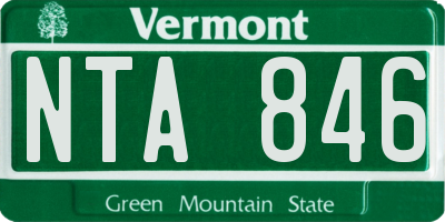 VT license plate NTA846