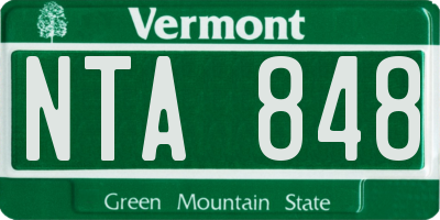 VT license plate NTA848