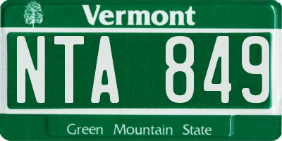 VT license plate NTA849