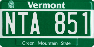 VT license plate NTA851