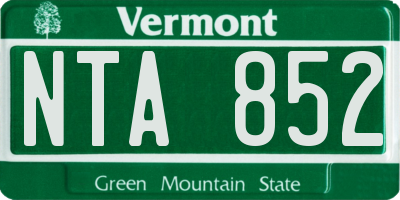 VT license plate NTA852