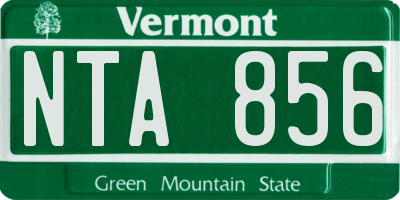 VT license plate NTA856