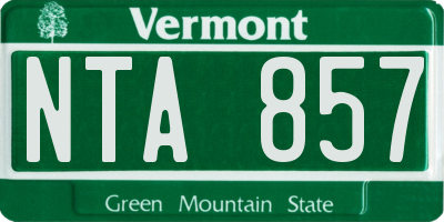 VT license plate NTA857