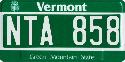 VT license plate NTA858