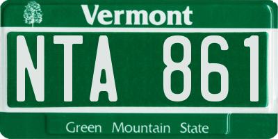 VT license plate NTA861