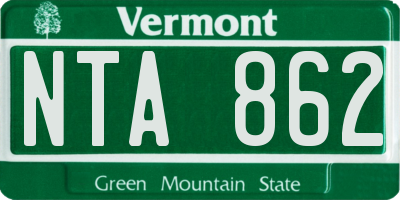 VT license plate NTA862
