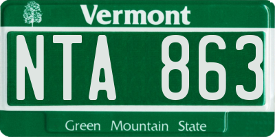 VT license plate NTA863