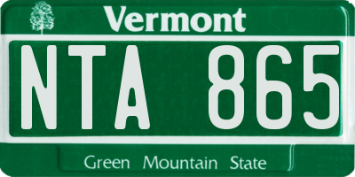 VT license plate NTA865