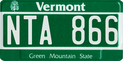 VT license plate NTA866