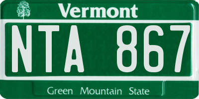 VT license plate NTA867