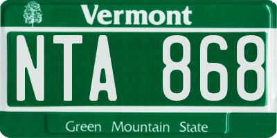 VT license plate NTA868