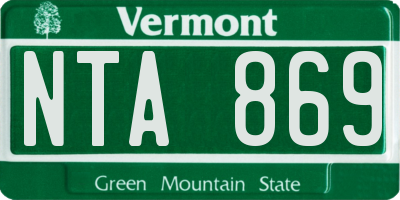 VT license plate NTA869