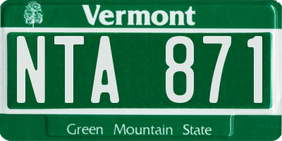 VT license plate NTA871