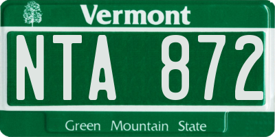 VT license plate NTA872