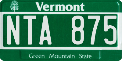 VT license plate NTA875