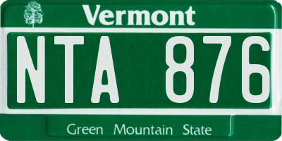 VT license plate NTA876