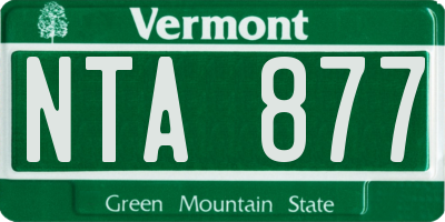 VT license plate NTA877