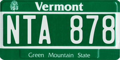 VT license plate NTA878
