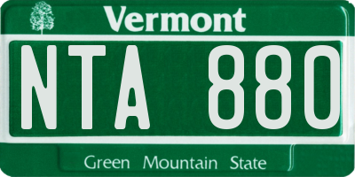 VT license plate NTA880