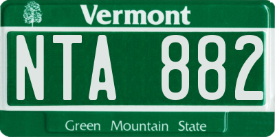 VT license plate NTA882