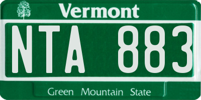 VT license plate NTA883