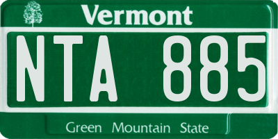 VT license plate NTA885
