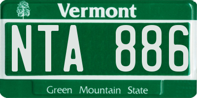 VT license plate NTA886