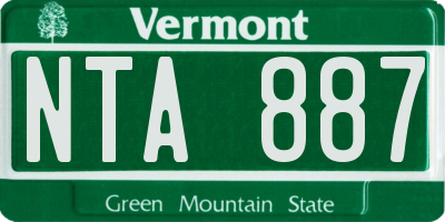 VT license plate NTA887